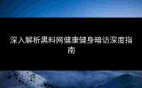 深入解析黑料网健康健身暗访深度指南