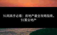 91网高手必看：房地产最全攻略指南，91置业地产