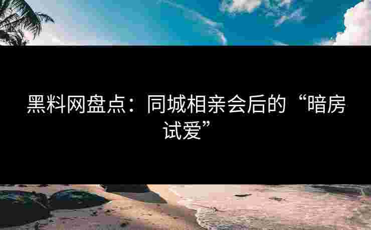 黑料网盘点：同城相亲会后的“暗房试爱”