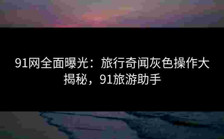 91网全面曝光：旅行奇闻灰色操作大揭秘，91旅游助手