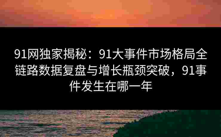 91网独家揭秘：91大事件市场格局全链路数据复盘与增长瓶颈突破，91事件发生在哪一年