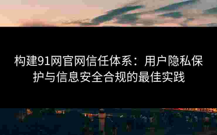构建91网官网信任体系：用户隐私保护与信息安全合规的最佳实践