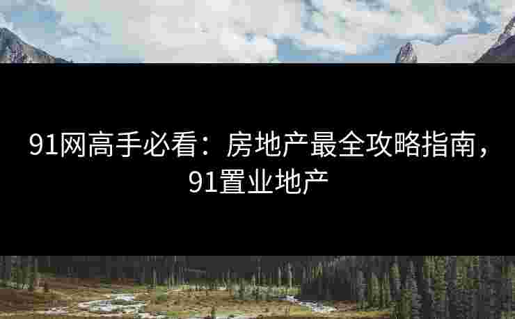 91网高手必看：房地产最全攻略指南，91置业地产