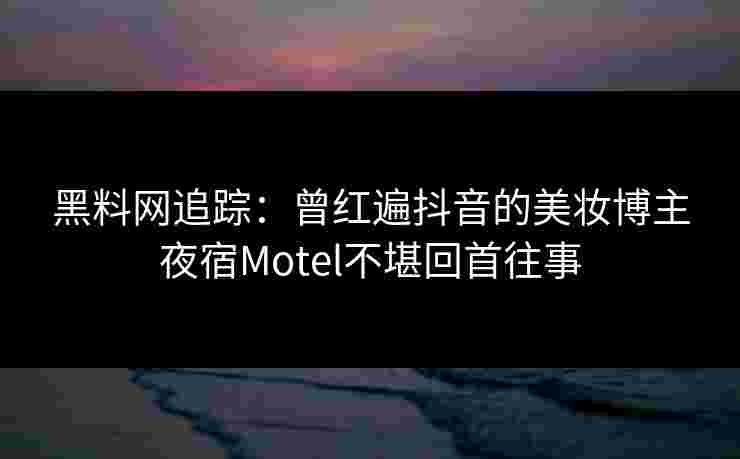 黑料网追踪：曾红遍抖音的美妆博主夜宿Motel不堪回首往事