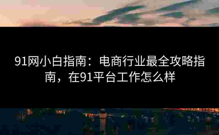 91网小白指南：电商行业最全攻略指南，在91平台工作怎么样