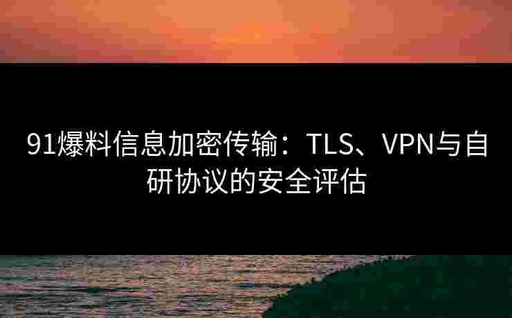 91爆料信息加密传输：TLS、VPN与自研协议的安全评估