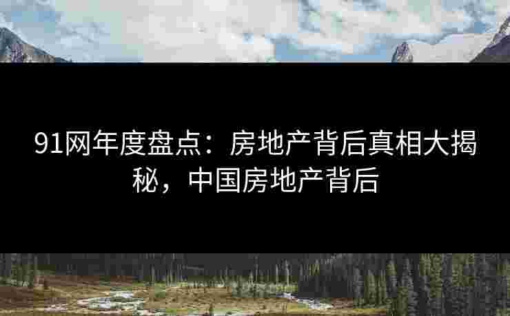 91网年度盘点：房地产背后真相大揭秘，中国房地产背后