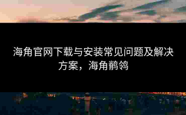 海角官网下载与安装常见问题及解决方案，海角鹡鸰
