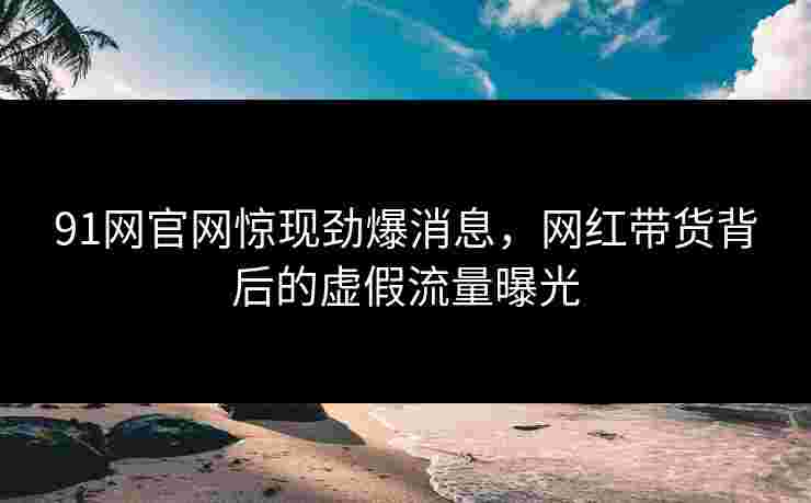 91网官网惊现劲爆消息，网红带货背后的虚假流量曝光